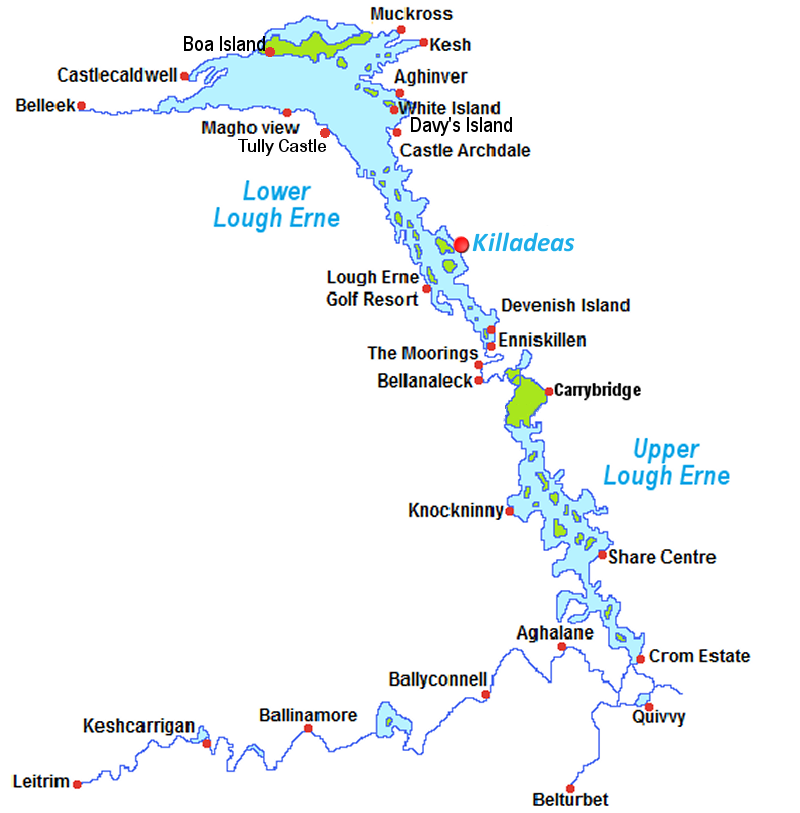 Northern Ireland boating holiday map